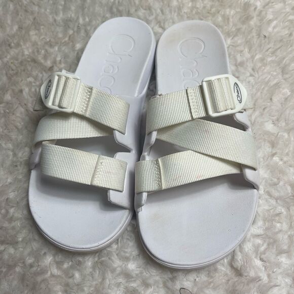 Chaco White Chillos Slide Sandals  size 9 - Picture 1 of 10